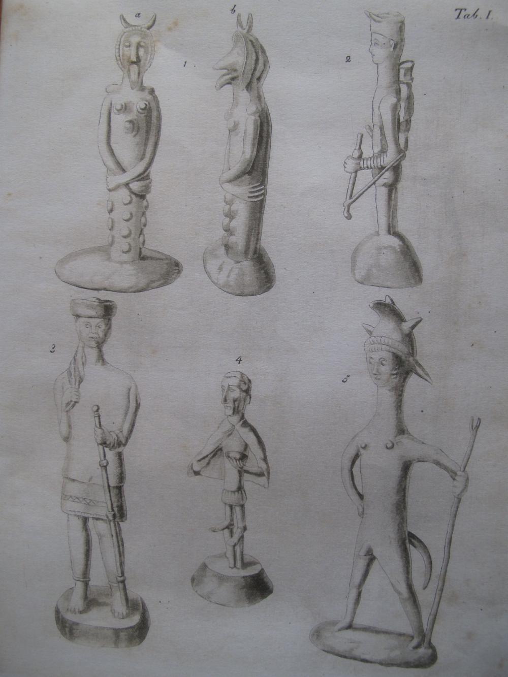 Fig. 9-10 - Afstøbninger af sardiske idoler. Efter Münter 1822b, Tab. I-II.