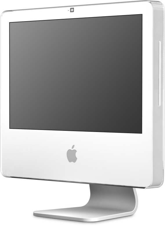 BrugeAppleRemoteogFrontRow Hvis du har en Apple Remote, kan den bruges med programmet Front Row og den indbyggede IR-modtager. IR-modtageren er placeret bag Apple-logoet (apple) på forsiden af imac.