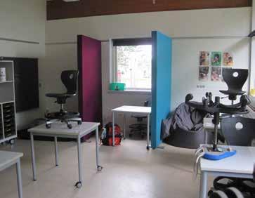 små rum, hvor eleverne kan føle sig trygge Mulighed for at give de udendørs læringsrum mere plads