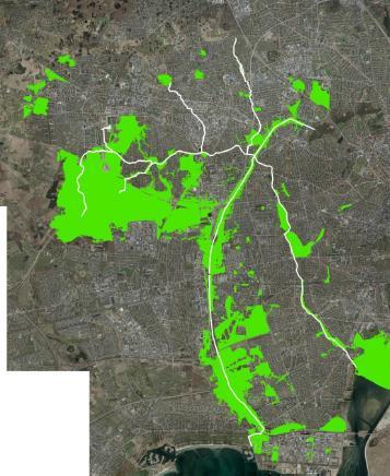 Modellering af grønne områder Grønneoplande flyttet fra MIKE URBAN til MIKE 21.