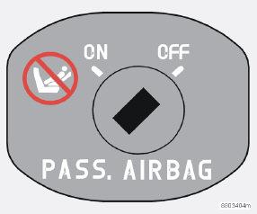 01 Sikkerhed 01 Til- og frakobling af airbag (SRS) Omskifterens stilling SRS-omskifteren i ON-position. ON = Airbaggen (SRS) er tilkoblet.