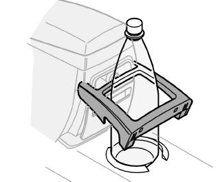 Flaskeholderen kan også bruges som papirkurv.