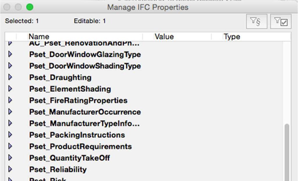 Window Selection Dialog -> Tags and Categories -> Manage IFC Properties Under Pset_WindowCommon findes et brandspecifikt property name Smokestop, hvor datatypen er IfcBoolean.