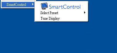 På en ikke-understøttet skærm med DDC/CI er kun Help (Hjælp) og Options (Funktioner) til rådighed. Context (Indhold) menuen har tre punkter: SmartControl Lite - når valgt, ses About (Om) skærmen.