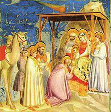 The Adoration of the Magi (circa 1305) by Giotto, who purportedly modeled the star of Bethlehem on Halley,