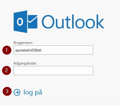 Log ind på Outlook på internettet 1.