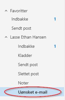 Uønsket e-mail indstillinger Apomail løsningen har et centralt og effektivt SPAM filter som filtrerer post allerede inden det kommer til Outlook på Internettet, men Outlook på Internettet har også