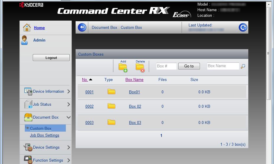 Udskrivning Registrering af en brugerdefineret boks (Custom Box) Du kan registrere en brugerdefineret boks fra Command Center RX.