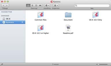 Udskrivning 1 Indsæt DVD-ROM. 2 Dobbeltklik på Kyocera-ikonet.