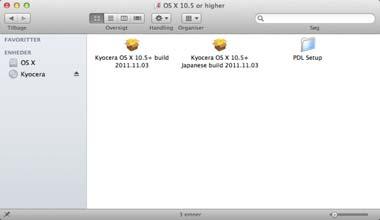 4 Dobbeltklik på Kyocera OS X 10.5+.