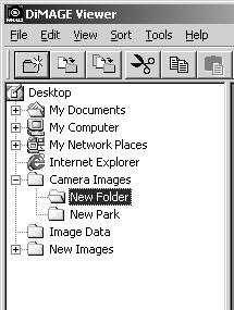 IMPORT OG REDIGERING AF BILLEDER Oprette mapper Du kan oprette nye mapper til at gemme billeder i. Klik på den ønskede placering for den nye mappe.