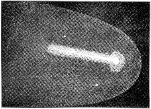 Skica Halleyjevega kometa, ki sta jo po opazovanju z daljnogledom jeseni leta 1835 narisala John Herschel (levo) in Friedrich Georg Wilhelm Struve. Po prehodu čez perihel je začel komet vidno hirati.