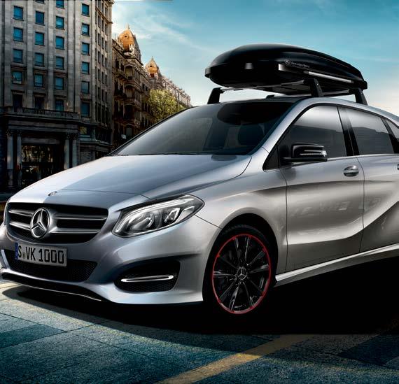 Mercedes-Benz B-Klasse tilbehørspakker. Bliv flot kørende Hør nærmere hos din sælger om den månedlige ydelse på tilbehørspakkerne.