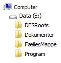 Windows NT deler mapper med andre på nettet ved at share dem enkeltvis og net brugerne tilslutter sig dem enkeltvis. I DFS kan net brugerne nu tilslutte sig et share som indeholder flere shares.