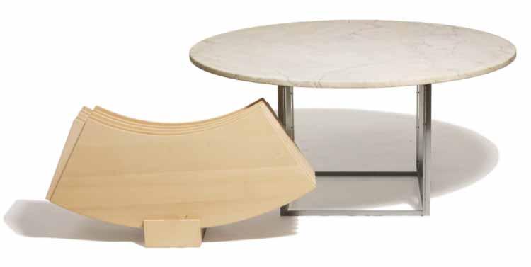 INTERNATIONAL DESIGN 578 578 POUL KJÆRHOLM b. 1929, d. 1980 "PK-54". Circular dining table. Cubus frame of chromed steel.