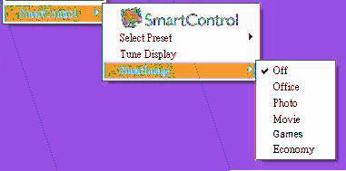 Context Sensitive (Indholdssensitiv) menu "Context Sensitive" ("Indholdssensitiv") menuen er som standard aktiveret.