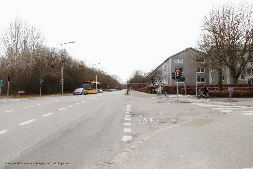 Standpunkt 3 Visualisering fra Årstiderne Arkitekter Standpunkt 3 viser den nye bebyggelse fra Lundtoftegårdsvej ved tilkørslen til motorvejen ca. 270 meter væk.