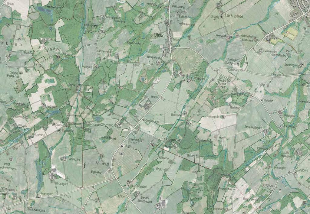 17 Oversigtskort Den hvide firkant viser lokaliseringen af nedenstående kortudsnit, som er en del af det samlede mosaiklandskab.