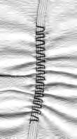 18 Elastik, perlegarn Smal elastik sys over med universalsøm Stingbredde: universalsøm nr. 15 alt efter elastikkens bredde transportørfod nr. 1 eller broderfod nr.