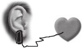 Hvis der ingen øreclips eller modtager er i pulsbøsningen, er håndpulsmålingen aktiveret. Hvis der sluttes en øreclips eller modtager til pulsbøsningen, deaktiveres håndpulsmålingen automatisk.