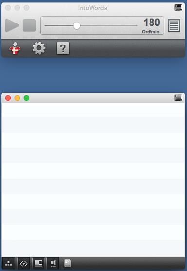 IntoWords Mac Tjekliste - Gennemgang af funktionerne i IntoWords Mac 3. Herefter klikker du, holder knappen nede, og trækker væk. Så skulle IntoWords vinduet gerne være delt i to.