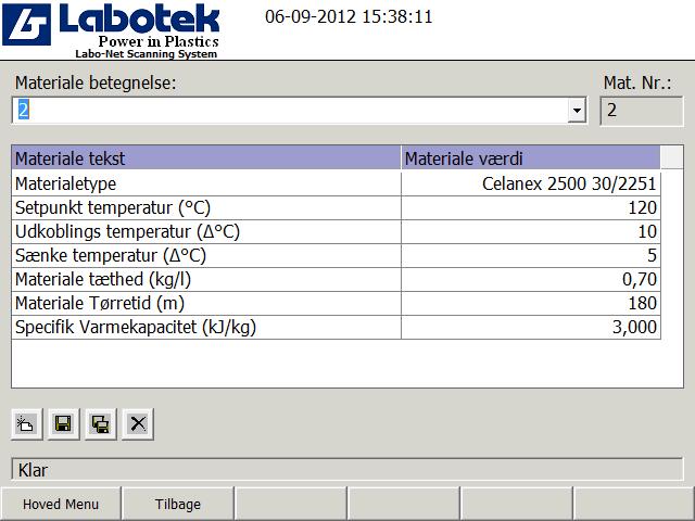 Rev.01 Labo-Net Scanning System Side 38 af 40 8.4 Rediger Materiale Database Import Data: Indeholder panelet ingen Materiale Database, kan administrator (Admin) selv importerer en database.