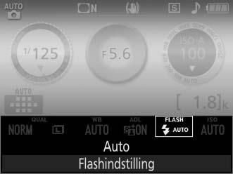 Anvendelse af den indbyggede flash Kameraet understøtter en lang række flashindstillinger for fotografering ved dårligt lys eller motiver i modlys.