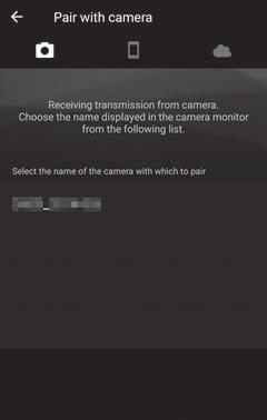 6 Smartenhed: Tryk på kameraets navn i dialogboksen "Pair with camera (Kæd sammen med kamera)".