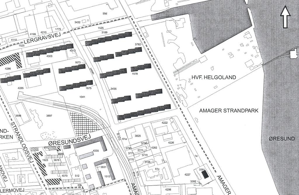 Fig. 1: Plantegning over området ved Øresund Station og markering af kurvestykket mellem tunnelmunding og Station 8 Foranstaltninger planlagt for de følgende fem år På grundlag af den seneste