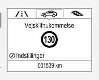 Desuden vises den aktuelt gældende hastighedsbegrænsning permanent på nederste linje i førerinformationscentret. I tilfælde af hastighedsbegrænsning med et supplerende skilt vises et + symbol her.