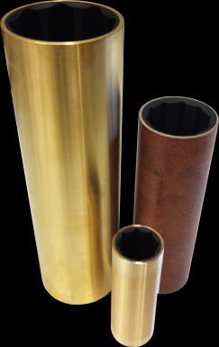 Gummilejer Stort standard lagerprogram både i mm og tommer. Lagervare er i nitrilgummi med bronzekappe. Nylon- og Thordonlejer fremstilles efter opgave.