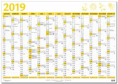 Kæmpekalender med 13 måneder, whiteboard, gul: 203500