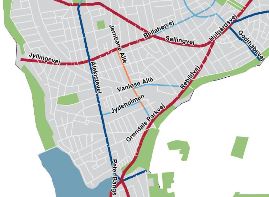 Figur 11. Vejkasser kommuneplan 2009, hvoraf det fremgår at Randbølvej er klassificeret som en lokalvej på lige fod med de øvrige veje i boligområdet - herunder Ådalsvej og Bangsbovej. 3.