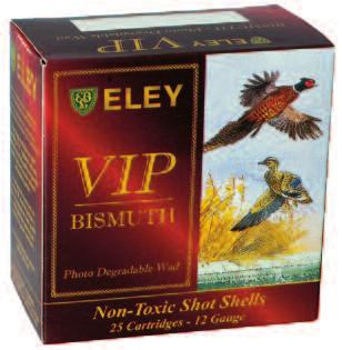 ELEY Hawk VIP Bismuth med de stærke EVO III HAGL ELEY Bismuth VIP - kort sagt: Stor gennemtrængningsevne uden væsentlig fragmentation Ugiftige hagl med
