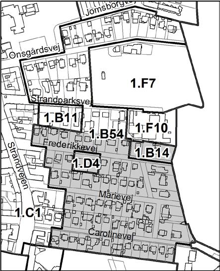 Enkeltområderne 1. B14 og 1. B54 udgår og der oprettes nyt enkeltområde 1. B57.