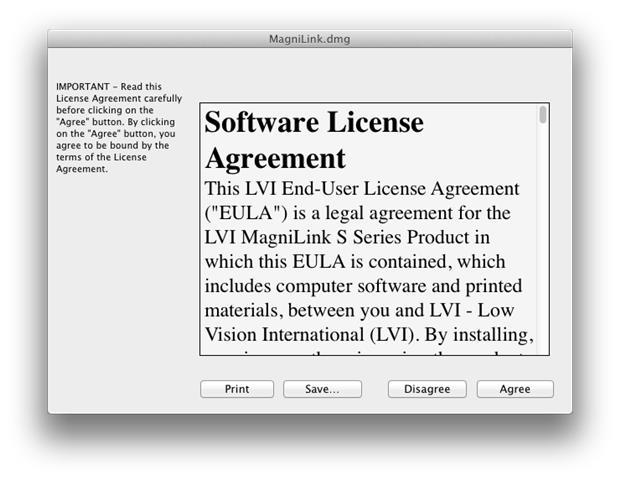 Læs teksten i dialogboksen "License Agreement", og accepter licensaftalen ved at klikke på knappen "Agree". Når du har klikket "Agree", åbnes følgende vindue.