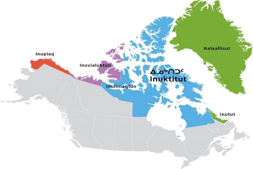 2. Brug af det grønlandske sprog Det grønlandske sprog er en del af Inuitstammens sprog. De folk der taler Inuitstammens sprog lever i Alaska, Canada og Grønland. Billede 1 Billedet er fra: www.