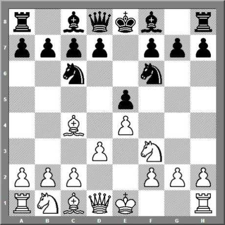 d3-variant straks fra start kom under beskydning. Kort efter stod hele brættet i flammer. 1.e4 e5 2.Sf3 Sc6 3.Lc4 Sf6 4.d3 Sort truer Hvids springer. Trykket på g4 udelukker Ld3, så hesten må gå.