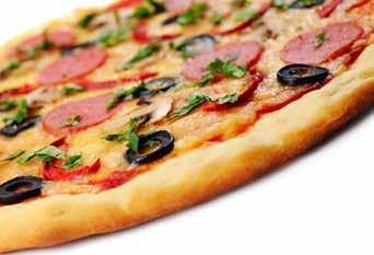 79. Pizza Carpaccio..................................... 99,citron, champignon, løg, oliven, salatmix samt revet parmesanost. 80. Pizza Vegetariana.