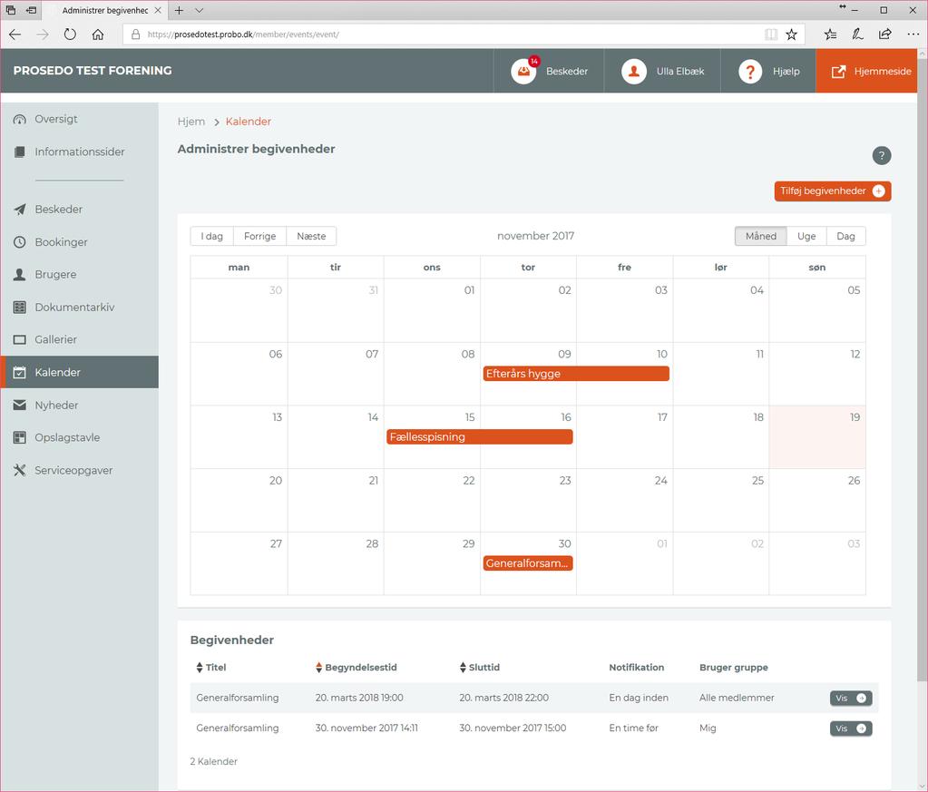 Kalender I ProBo findes en brugervenlig online kalender, der giver overblik og gør planlægning til en leg. Opret kalenderaftaler med få klik i din personlige online kalender.