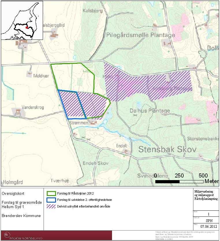 Brønderslev Kommune: Hellum Syd (syd for Hellum og vest for Stagsted Skov) graveområde til indvinding af fortrinsvis sand. Forslagsstiller har indsendt nyt forslag i 2.