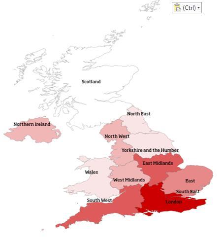 Turisternes bopæl i hjemlandet Britiske turister i Danmark Greater London 30% South East England 12% Scotland 12% South West England 11% East of England 9% North West England 8% West Midlands 5% East