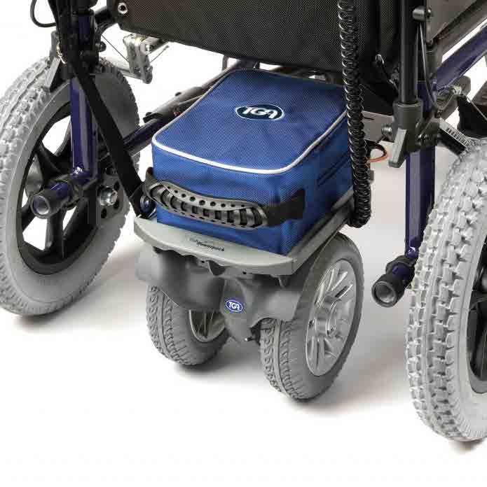 kørestole Kan køre op til 16 km på én opladning Max hastighed 7 km/t Totalvægt 14,5 kg (inkl batteri) Max brugervægt inkl.