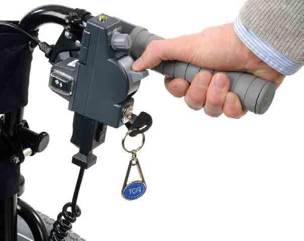 Hjulene kan programmeres efter ønske om acceleration, fart og styreegenskaber. E-Drive er lette at montere på kørestolen, og el-funktionen kan slås fra og til efter behov.