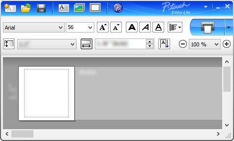 vises, når scanningen er gennemført. P-touch Editor Lite starter automatisk, næste gang du tilslutter QL-800. 4 P-touch Editor Lite starter.