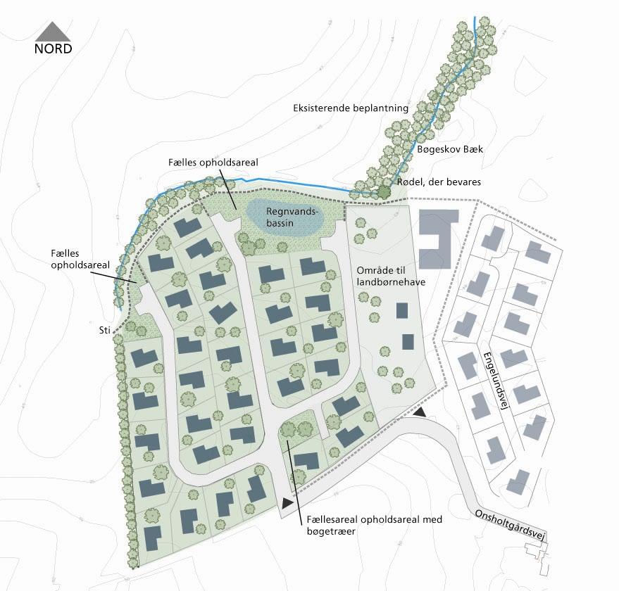 5 Illustrationskort, der viser hvordan bebyggelsen kan komme til at se ud. Planens baggrund og mål Planen er udarbejdet på baggrund af den stadige interesse for, og mangel på byggegrunde i Århus.