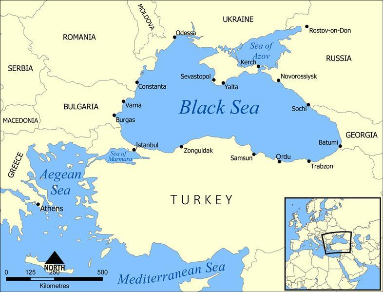 Figur 3, Sortehavet Der er flere vigtige aspekter vedrørende geografien af Krim.