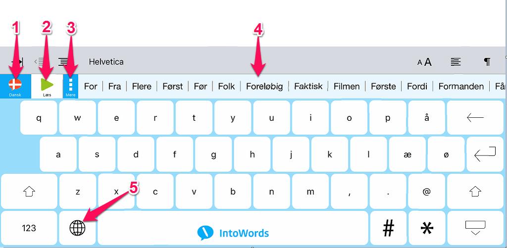 IntoWords Ipad Tjekliste Gennemgang af IntoWords Ipad funktioner Øvelse 12 IntoWords tastaturets funktioner I denne øvelse vil du bruger de forskellige funktioner i