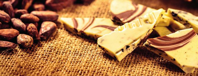 DET ØKOLOGISKE CHOKOLADEVÆRKSTED PROGRAM MANDAG 19. MARTS Det Økologiske Chokoladeværksted byder på ren nydelse og elegant inspiration til desserterne.