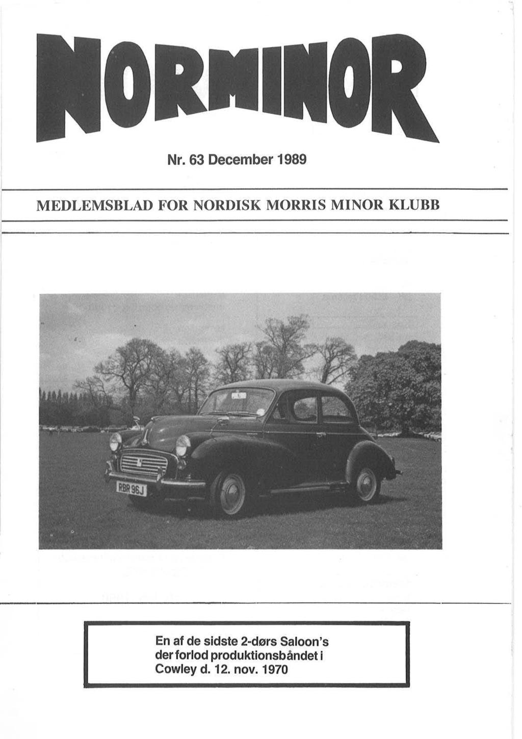 MEDLEMSBLAD FOR NORDISK MORRIS MINOR KLUBB - PDF Gratis download